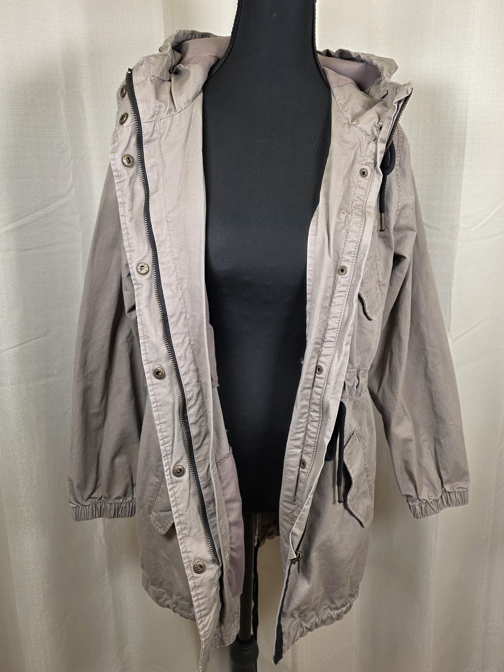 Day to Day Blu Pepper Taupe Utility Anorak Jacket Small - Picture 8 of 14